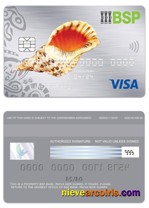 Papua New Guinea BSP Bank visa platinum card